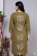 Olive Green Circular Motif Set