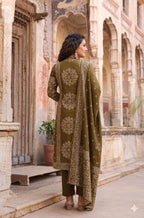 Mehendi Green Ethnic Mandala Print Set