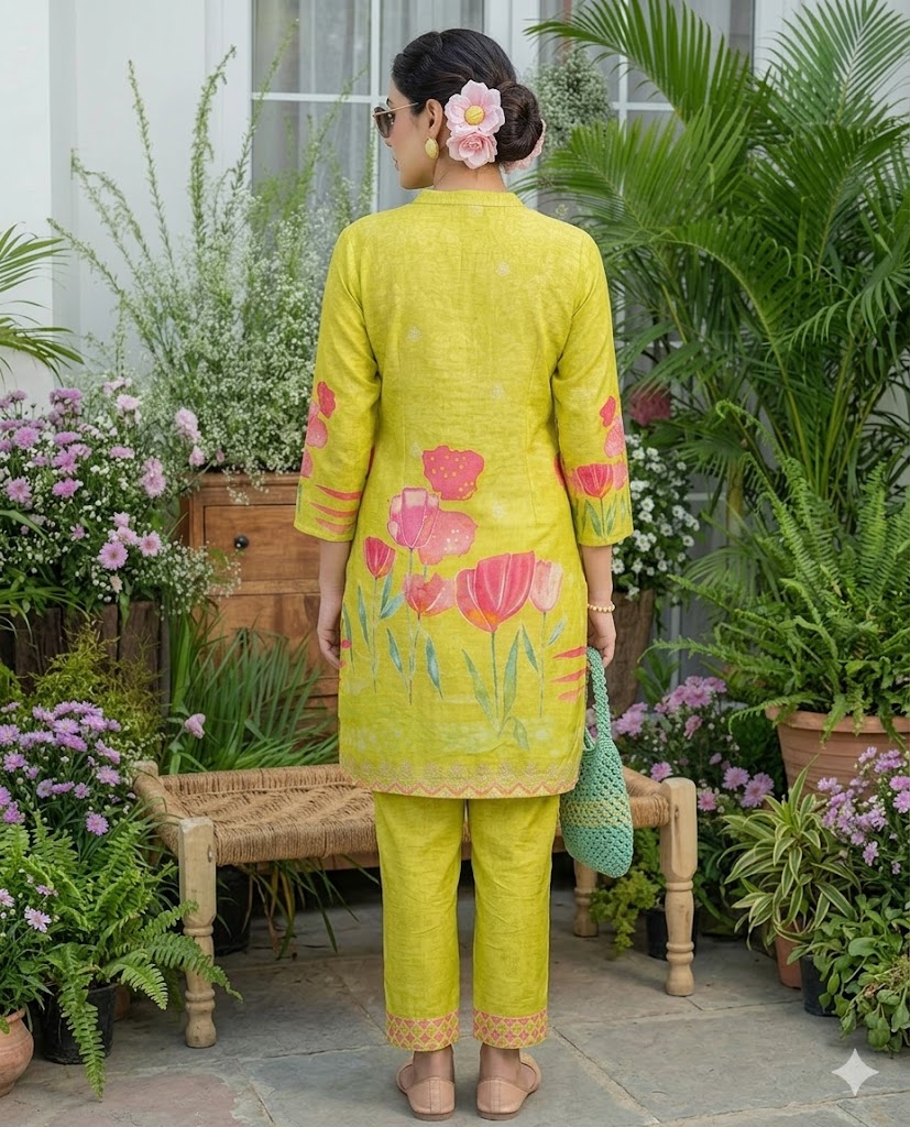 Lime Green Floral Co-ord Set