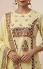 Marigold Heritage Embroidered Suit Set