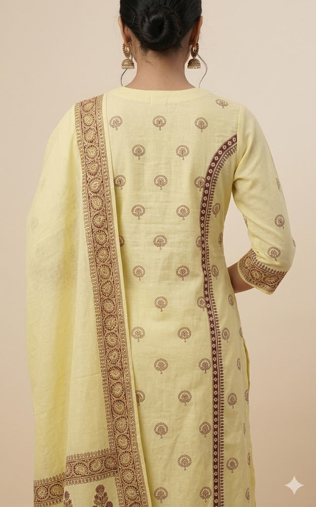 Marigold Heritage Embroidered Suit Set