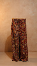 Traditional Kalamkari Floral Print Wide-Leg Palazzo Pants