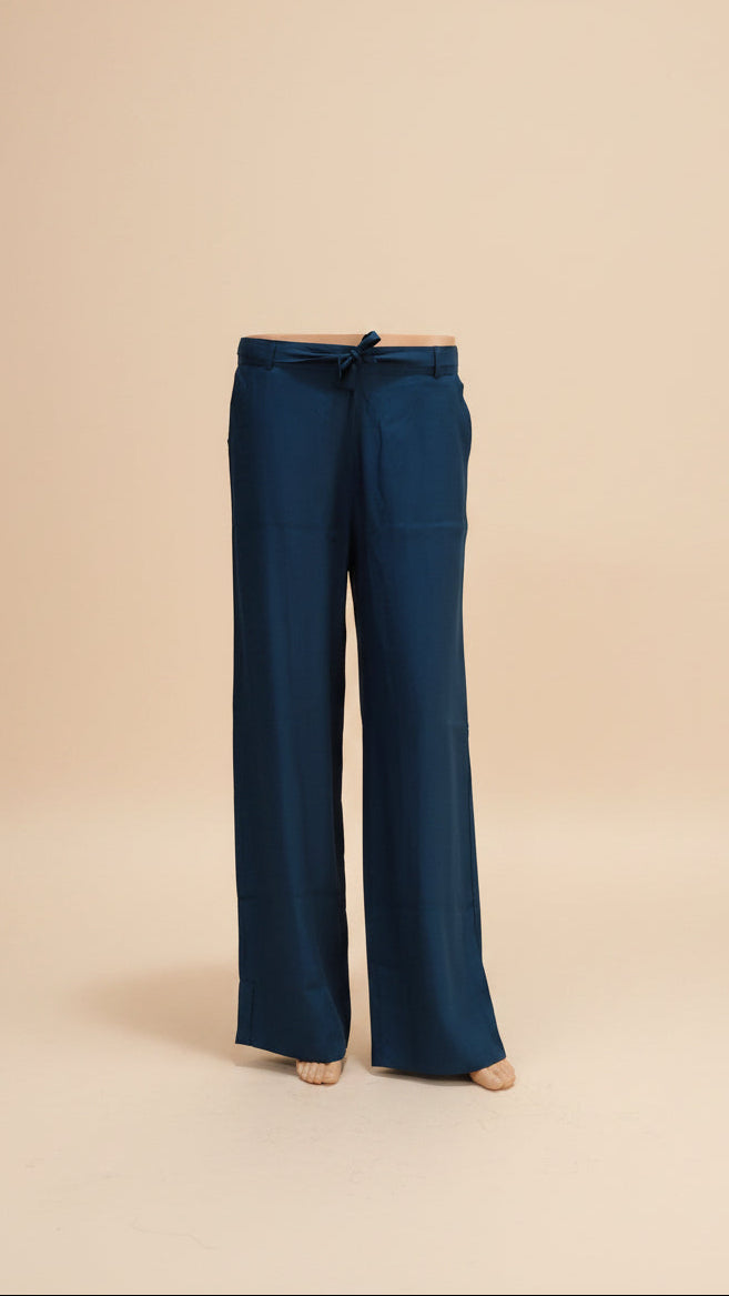 Women's Wide-Leg Teal Palazzo Pants