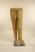 Solid Mustard Yellow Straight-Fit Cotton Trousers