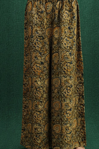 Women's Kalamkari Print Wide-Leg Palazzo Pants