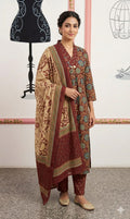 Rust Maroon Floral Kalamkari Kurta Set