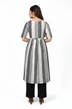 A-Line Gathered Striped Kurti