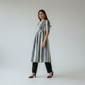 A-Line Gathered Striped Kurti