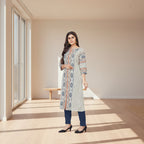 Vintage Ikat Print Straight Kurti