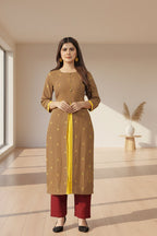 Earthy Ochre Layered Weavered Butta