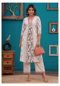 Modern Ikat Print Fusion Kurta Set