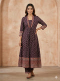 Royal Maroon Mirror-Work Suit Set