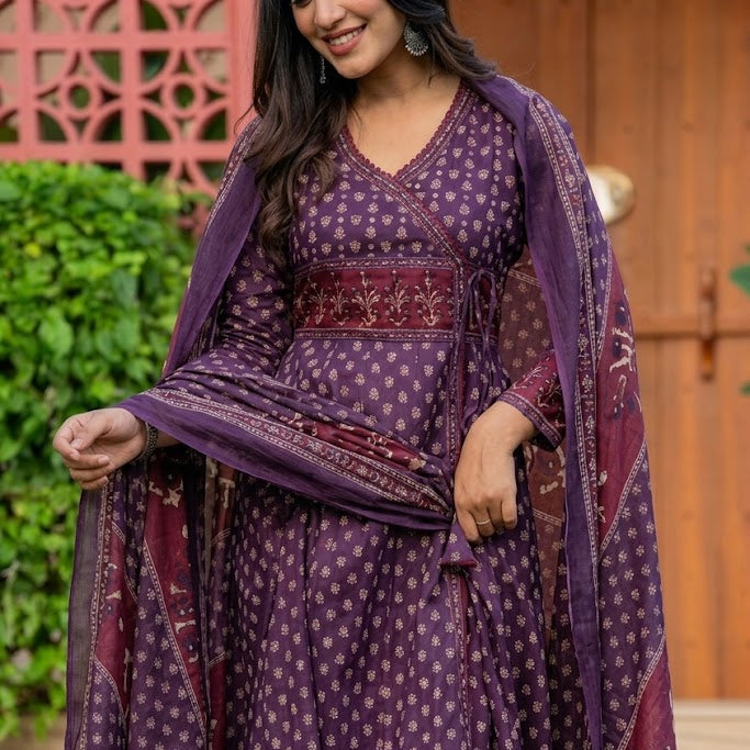 Royal Grape Angrakha Anarkali
